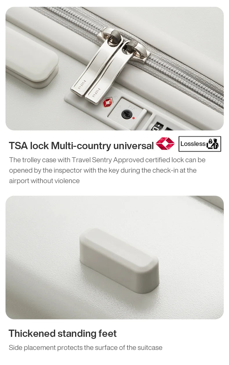 Mixi Carry-On Luggage M9290 – Hard Shell Spinner Suitcase with Built-In Cup & Phone Holder