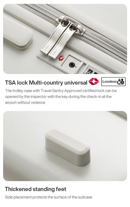 Mixi Carry-On Luggage M9290 – Hard Shell Spinner Suitcase with Built-In Cup & Phone Holder