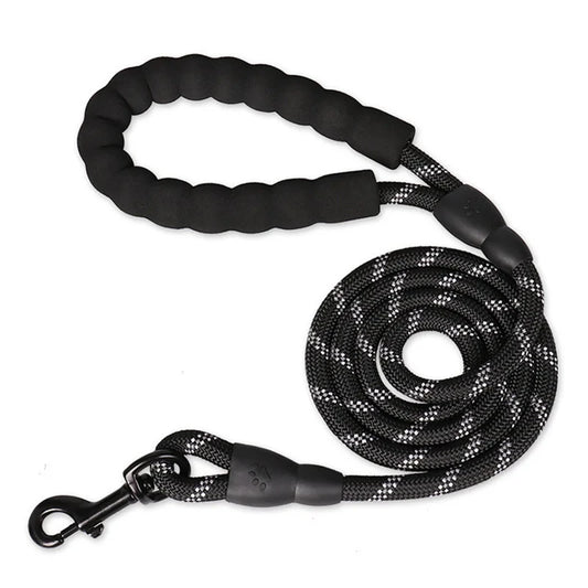 Reflective Dog Leash with Comfortable Padded Handle – Double Heavy-Duty Traction Rope for Strong Dogs