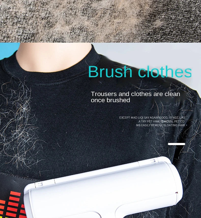 🐾 One-Hand Operated Pet Hair Remover Roller – Self-Cleaning Lint Brush for Dogs & Cats