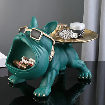 Bulldog Figurine Storage Box – Resin Dog Statue for Home Decor, Art Display & Functional Storage