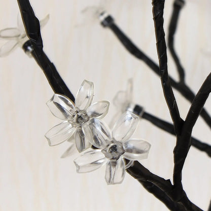 Cherry Blossom Tree Light 17" – 40 LED Artificial Flower Bonsai Lamp | USB & Battery Powered Tabletop Décor Gift