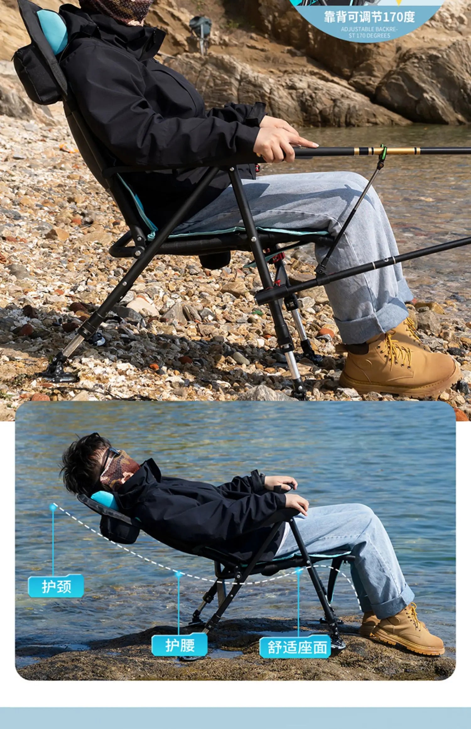 Aluminium Alloy Beach Chair – Professional Fishing Set, Lightweight Folding Portable Outdoor Furniture - SKYNIX