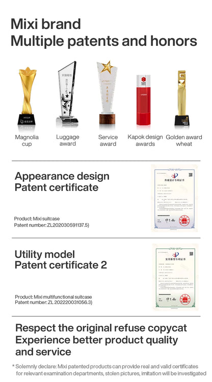 Mixi Carry-On Luggage M9290 – Hard Shell Spinner Suitcase with Built-In Cup & Phone Holder