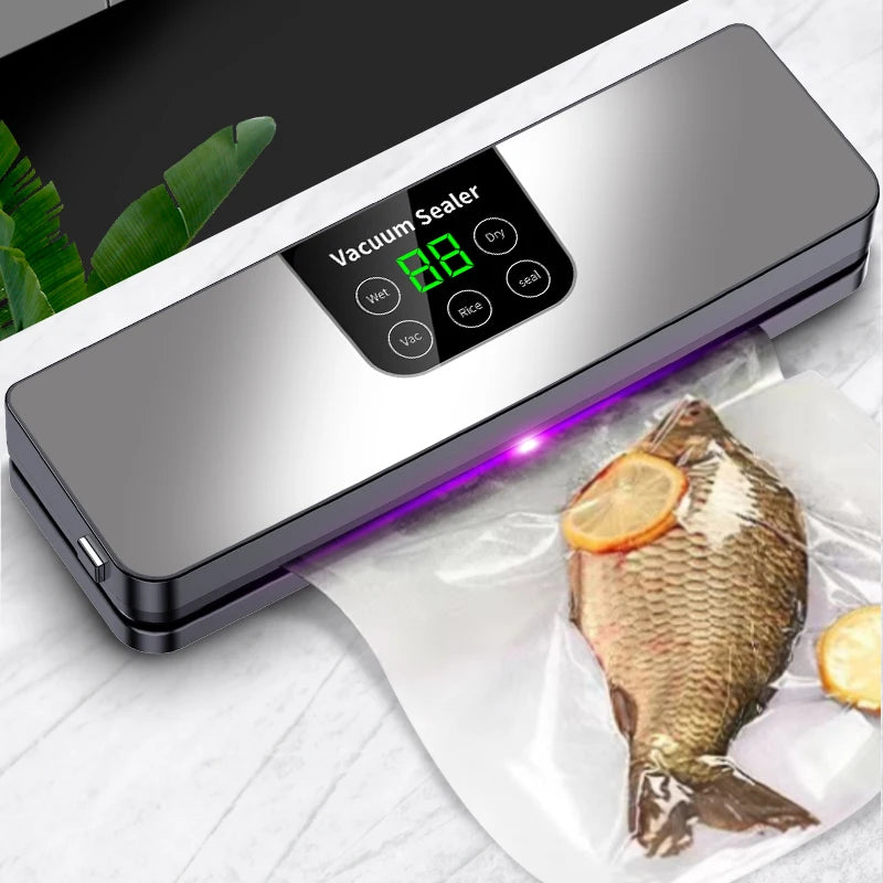 Electric Vacuum Sealer Machine – Dry & Wet Food Packaging, Digital Display