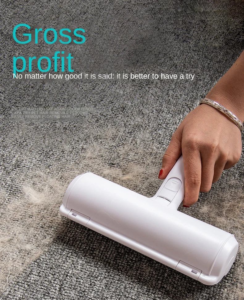 🐾 One-Hand Operated Pet Hair Remover Roller – Self-Cleaning Lint Brush for Dogs & Cats