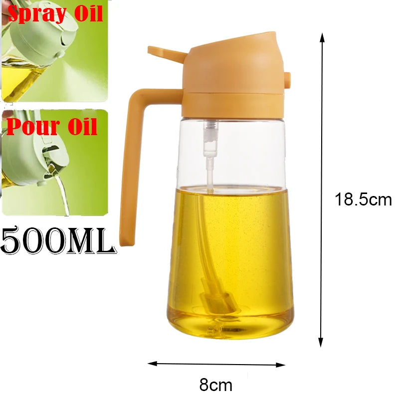 2-in-1 500ml Plastic Spray Oil Dispenser