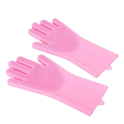 🐾 Silicone Pet Grooming & Bathing Gloves – Gentle Massaging Hair Removal for Dogs & Cats - SKYNIX