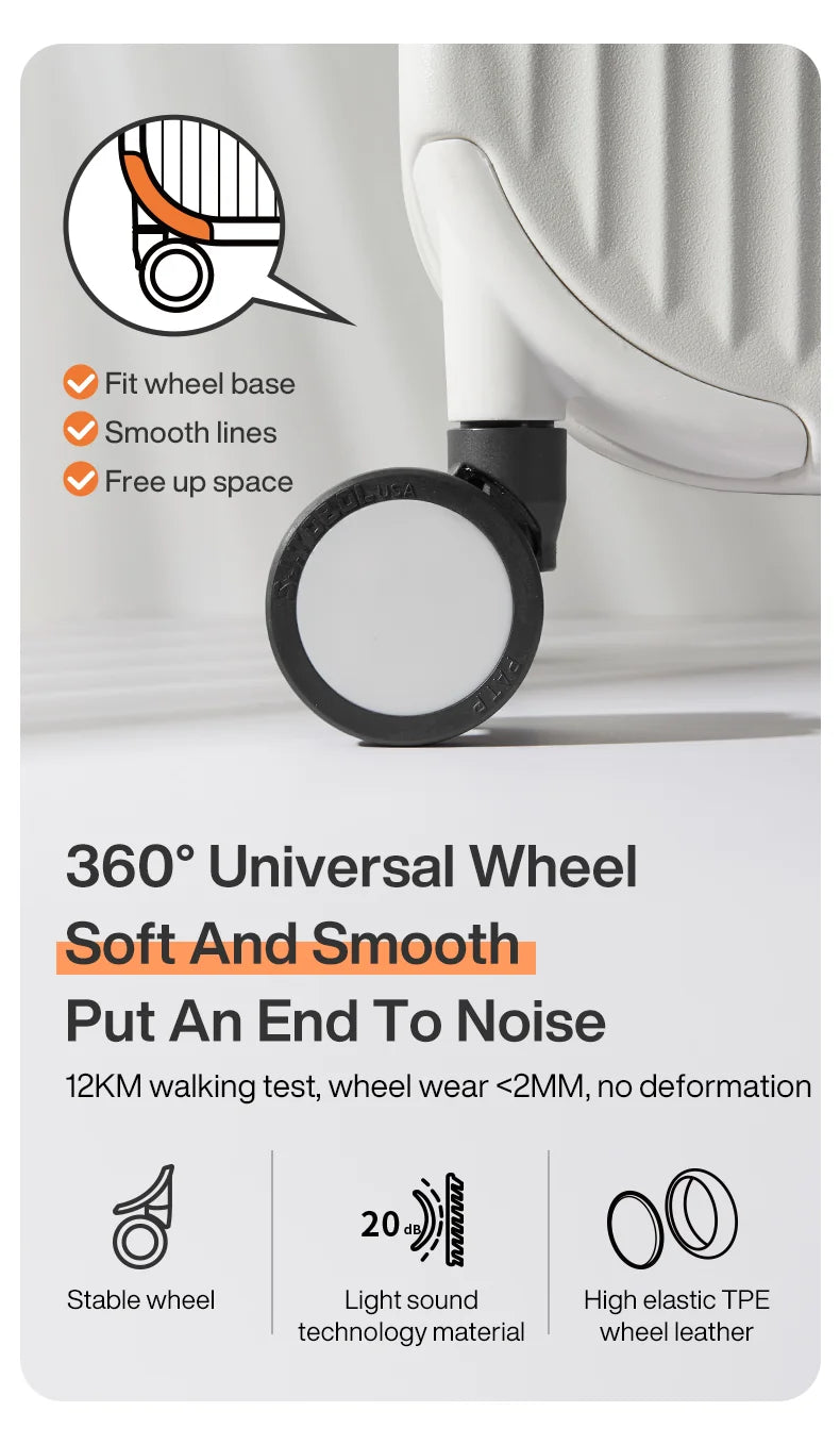 Mixi Carry-On Luggage M9290 – Hard Shell Spinner Suitcase with Built-In Cup & Phone Holder