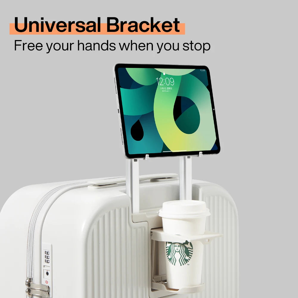 Mixi Carry-On Luggage M9290 – Hard Shell Spinner Suitcase with Built-In Cup & Phone Holder