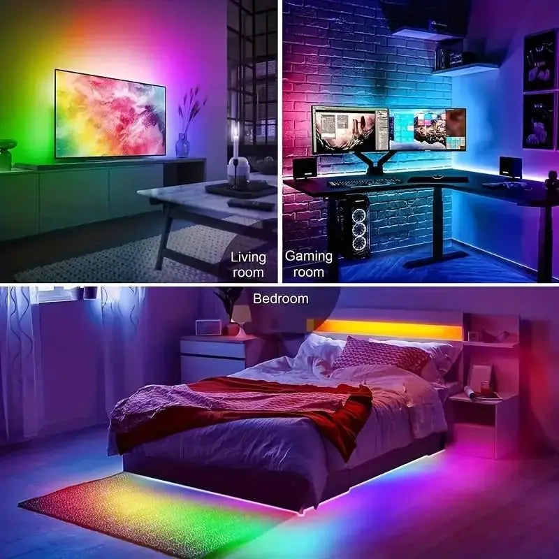 5V LED Neon Strip Lights – USB Powered, Music Sync, Waterproof Indoor Outdoor Flexible Lighting