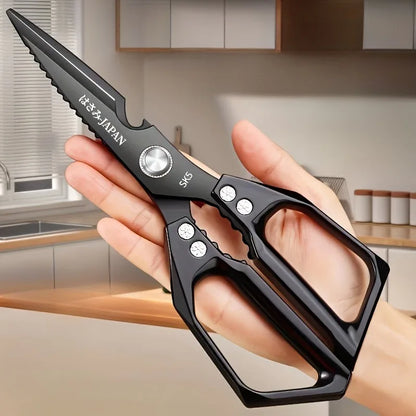 Multifunctionele keukenschaar – robuuste pluimveeschaar met visschubbenschraper, flesopener en notenkraker