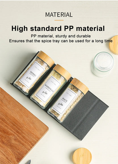 4-Layer Kitchen Spice Drawer Organizer – Adjustable Rack