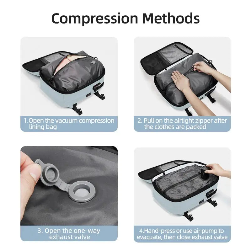 Travel Laptop Backpack 16" – USB Charging, Vacuum Compression, Business Use SKYNIX