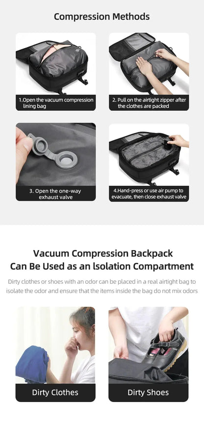 Travel Laptop Backpack 16" – USB Charging, Vacuum Compression, Business Use SKYNIX