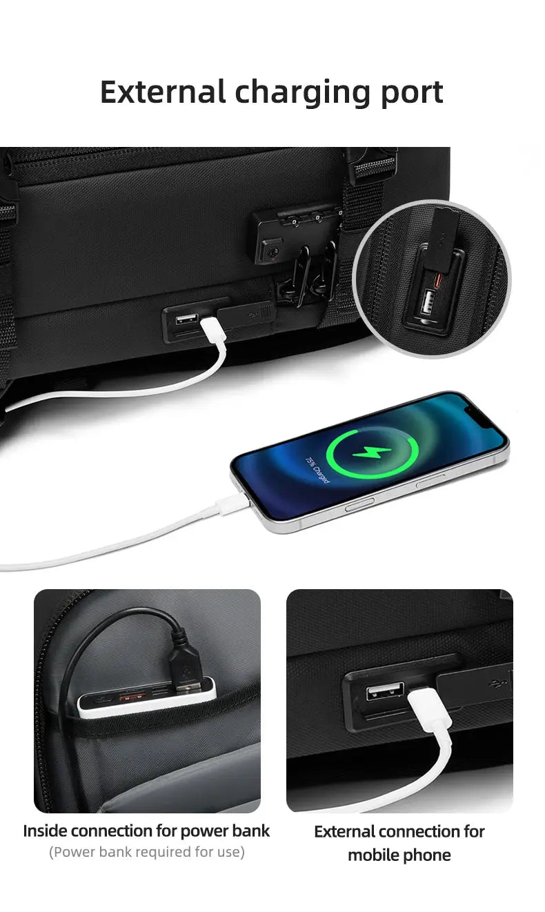 Travel Laptop Backpack 16" – USB Charging, Vacuum Compression, Business Use SKYNIX