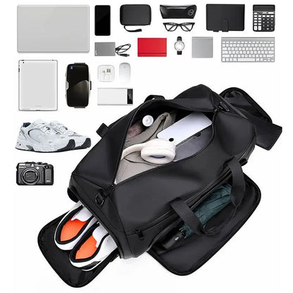 Waterproof Duffel Bag with Shoe Compartment – Outdoor, Gym, Swimming, Fitness & Yoga Satchel SKYNIX