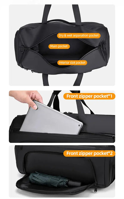 Waterproof Duffel Bag with Shoe Compartment – Outdoor, Gym, Swimming, Fitness & Yoga Satchel SKYNIX