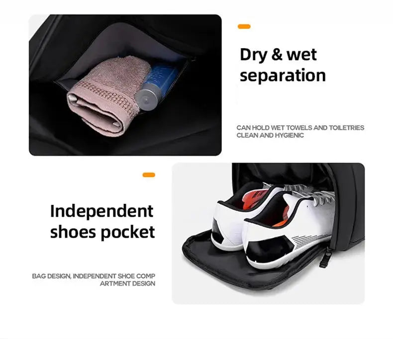 Waterproof Duffel Bag with Shoe Compartment – Outdoor, Gym, Swimming, Fitness & Yoga Satchel SKYNIX